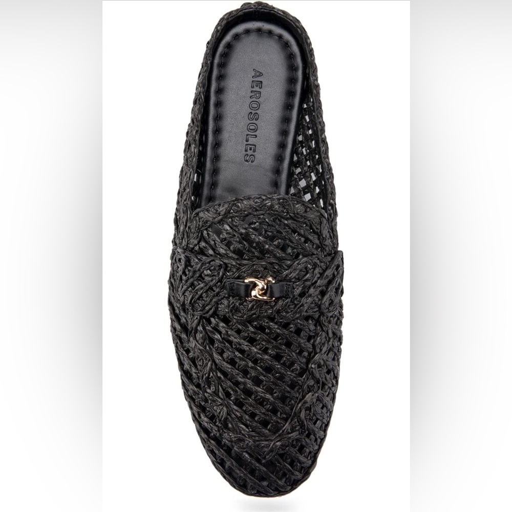 NEW Aerosoles Women's Black Woven Loafers Size 6